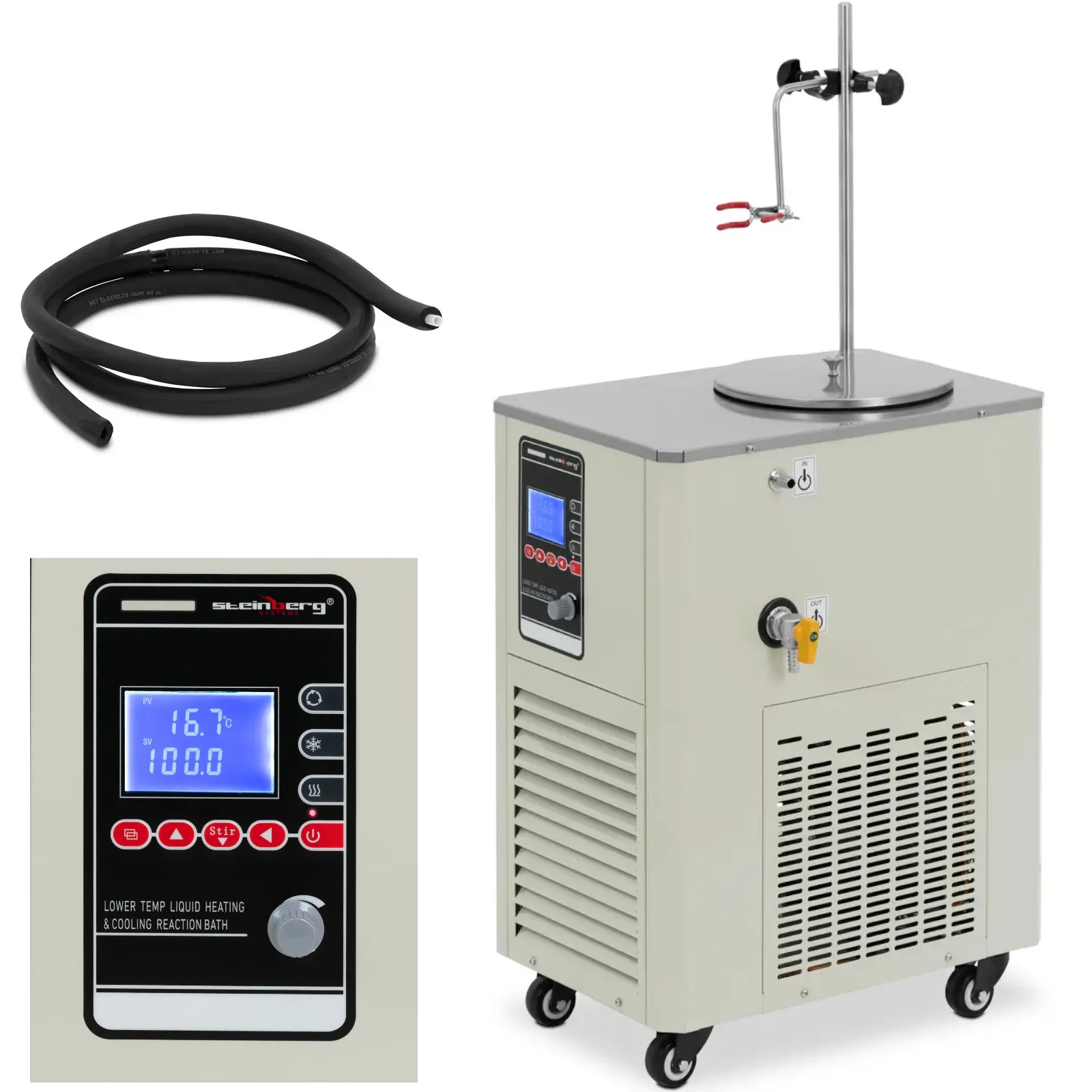 Laboratóriumi hűtőcirkulátor, ipari kompresszor, 2430 W, 20 l/min