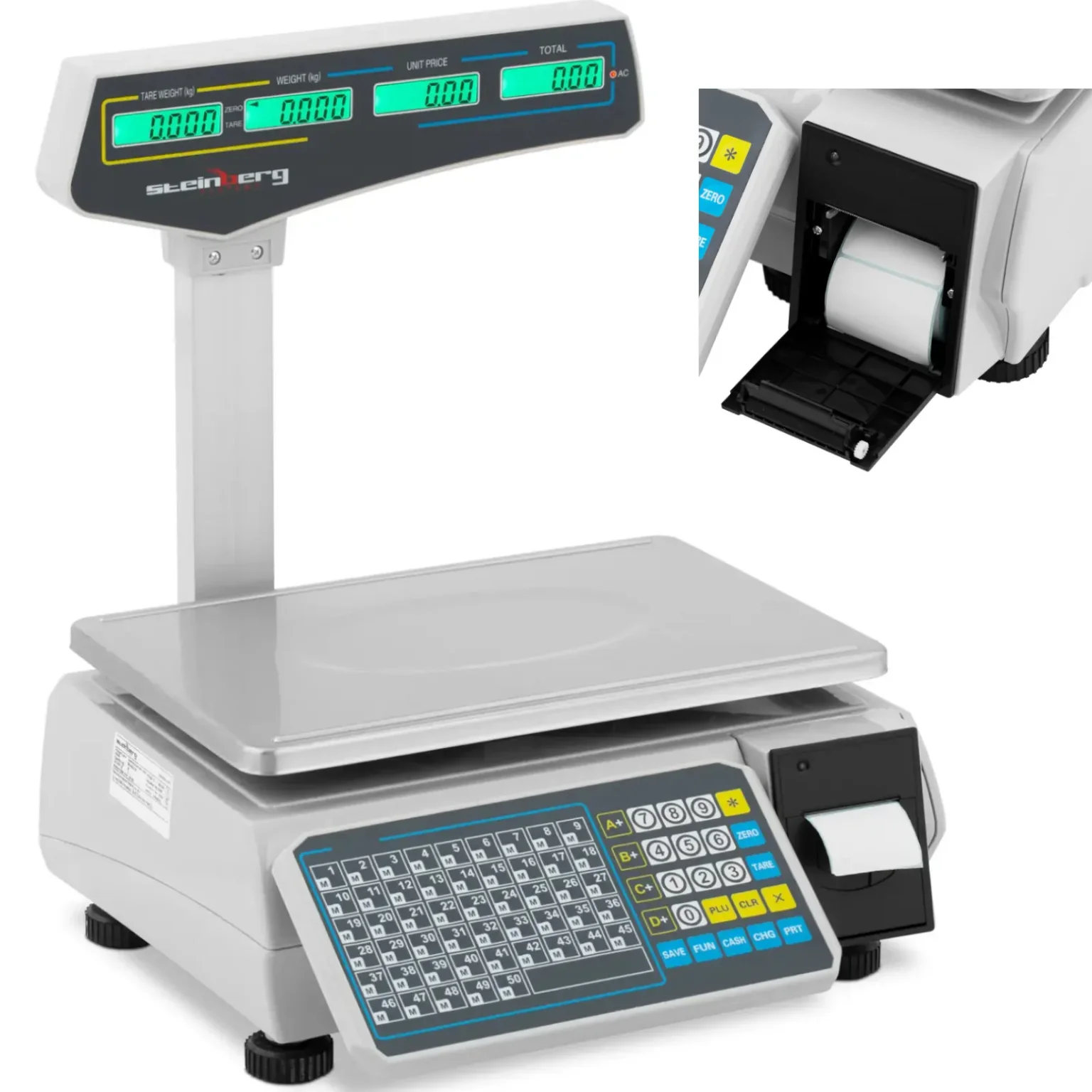 Commercial store scale with LCD label printer, 30 kg / 15 g Commercial store scale with LCD label printer, 30 kg / 15 g