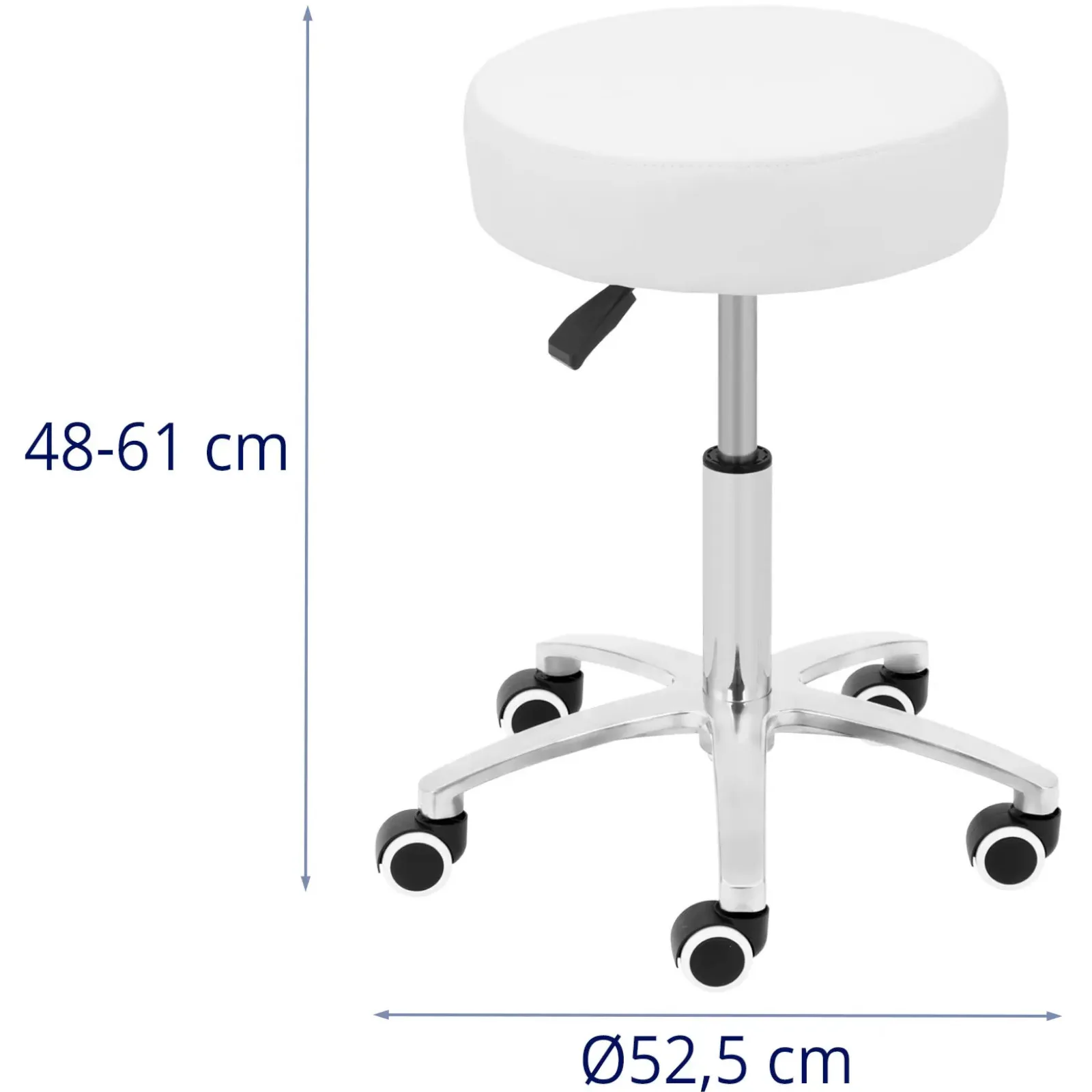 COMO szépségszék kerekekkel, max. 120 kg - fehér 5