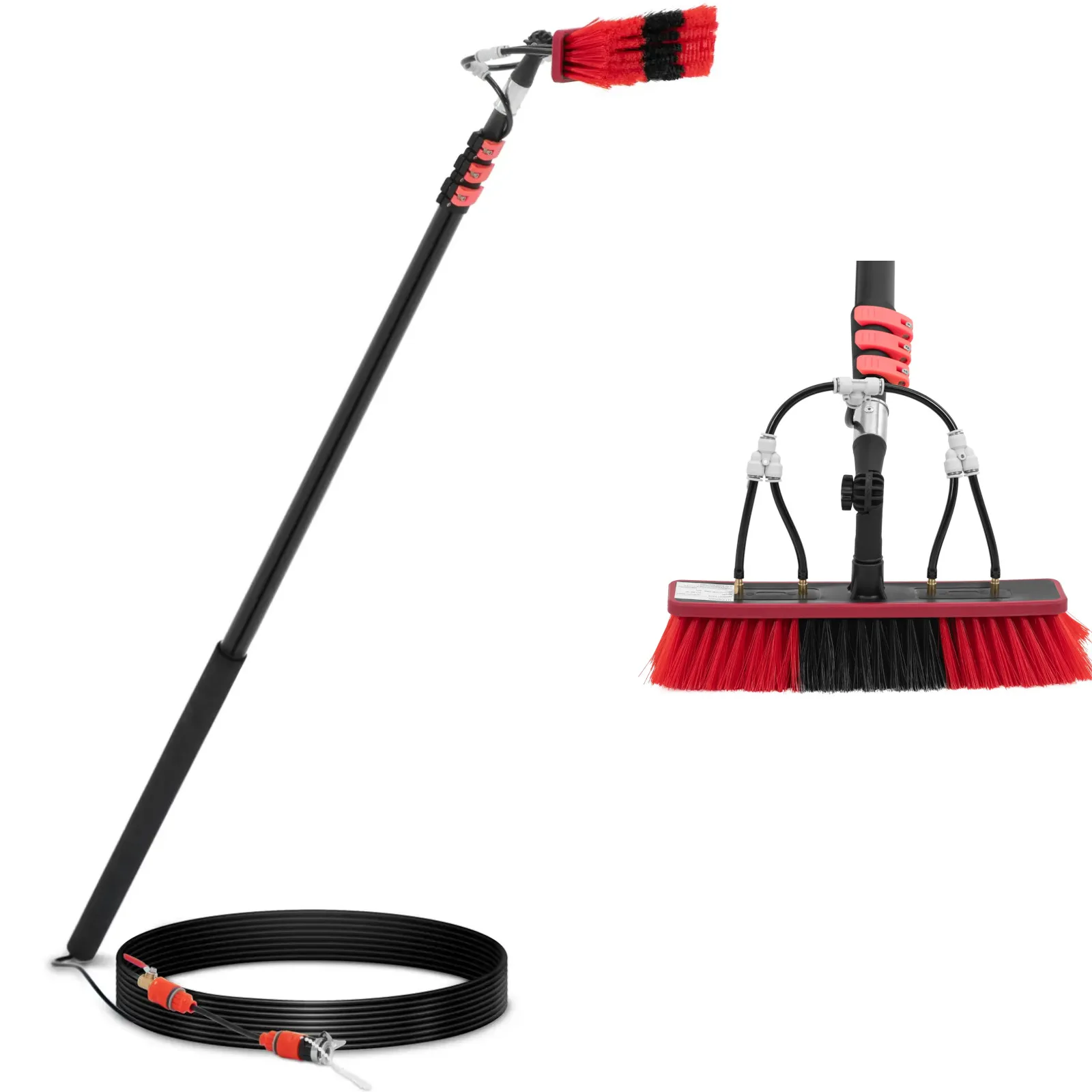 Teleszkópos ablakmosó kefe vízcsatlakozóval, 35 cm széles, 165–540 cm