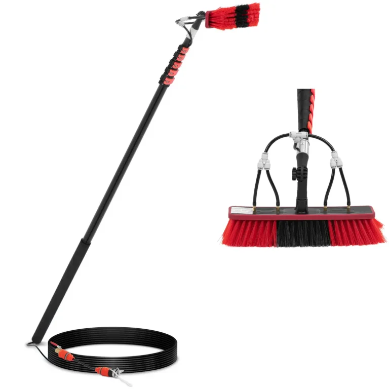 Teleszkópos ablakmosó kefe vízcsatlakozóval, 35 cm széles, 185–900 cm