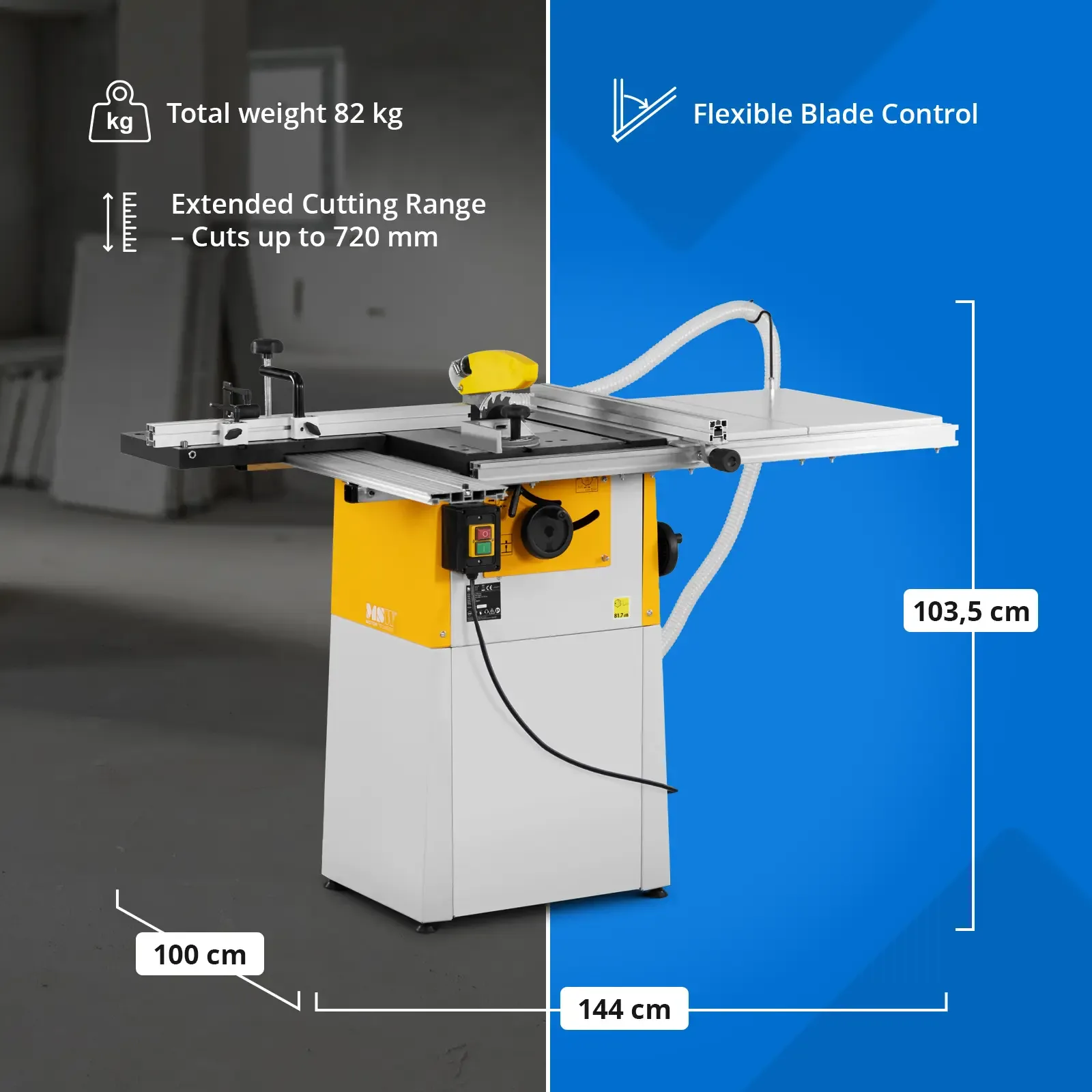 Fierăstrău circular de masă pentru lemn, cu diametrul de 200 mm, 400 V, 1100 W 10