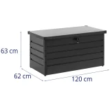 Cutie de depozitare din metal pentru grădină, cu încuietoare, 120 x 62 x 63 cm 5