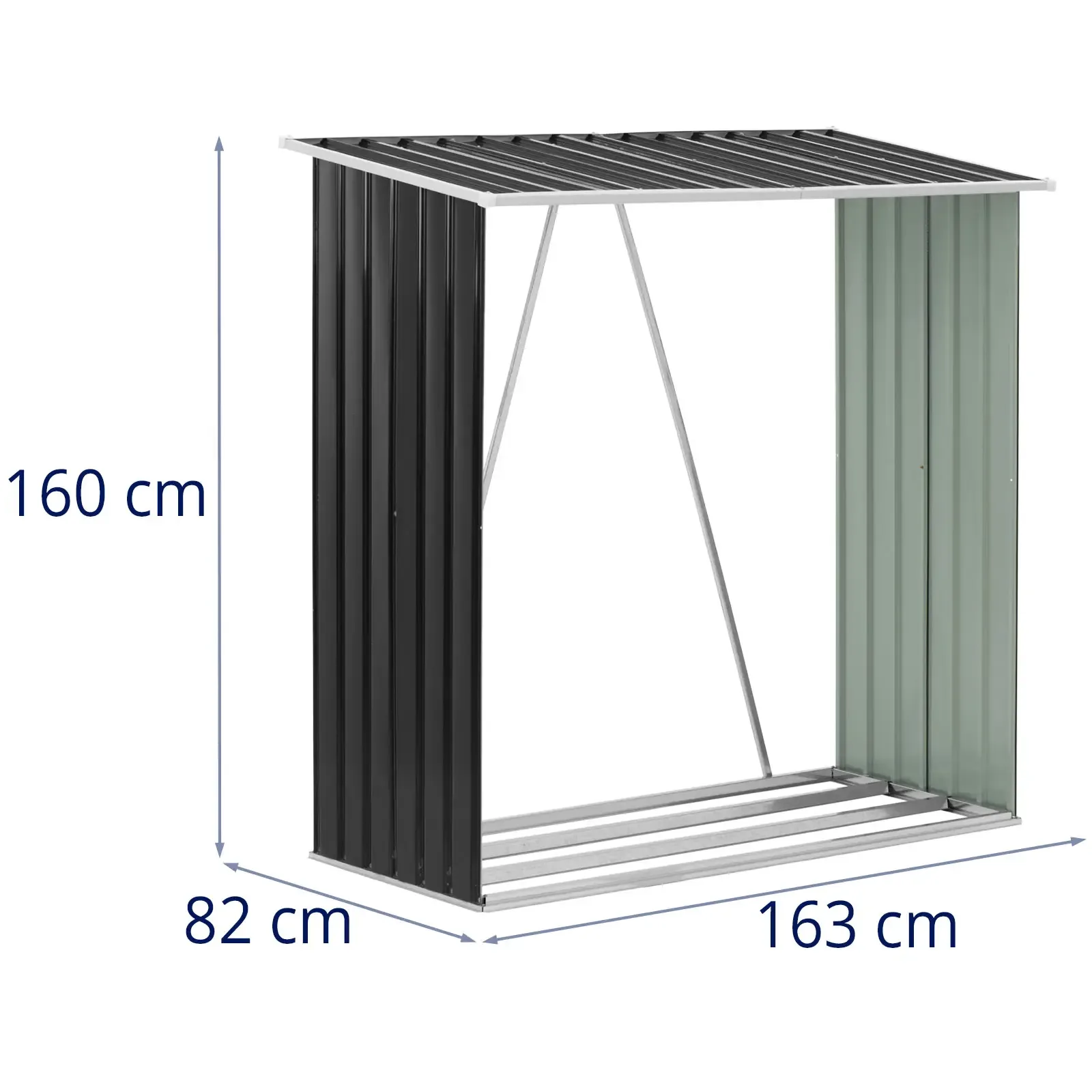 Vanjski natkriveni stalak za drva za ogrjev 165 x 82 x 160 cm 5