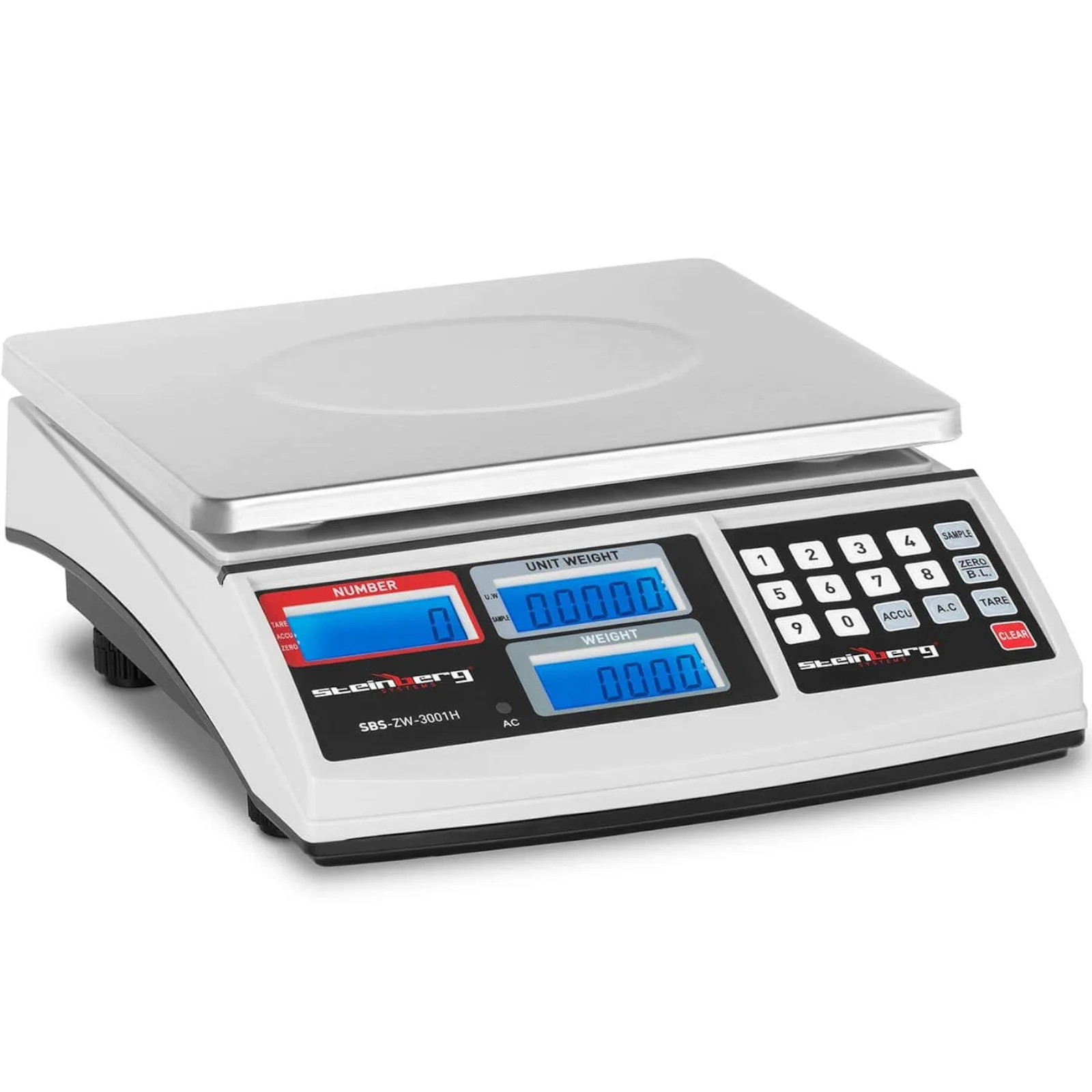 SBS-ZW-3001H LCD számláló mérleg, 30 kg-ig