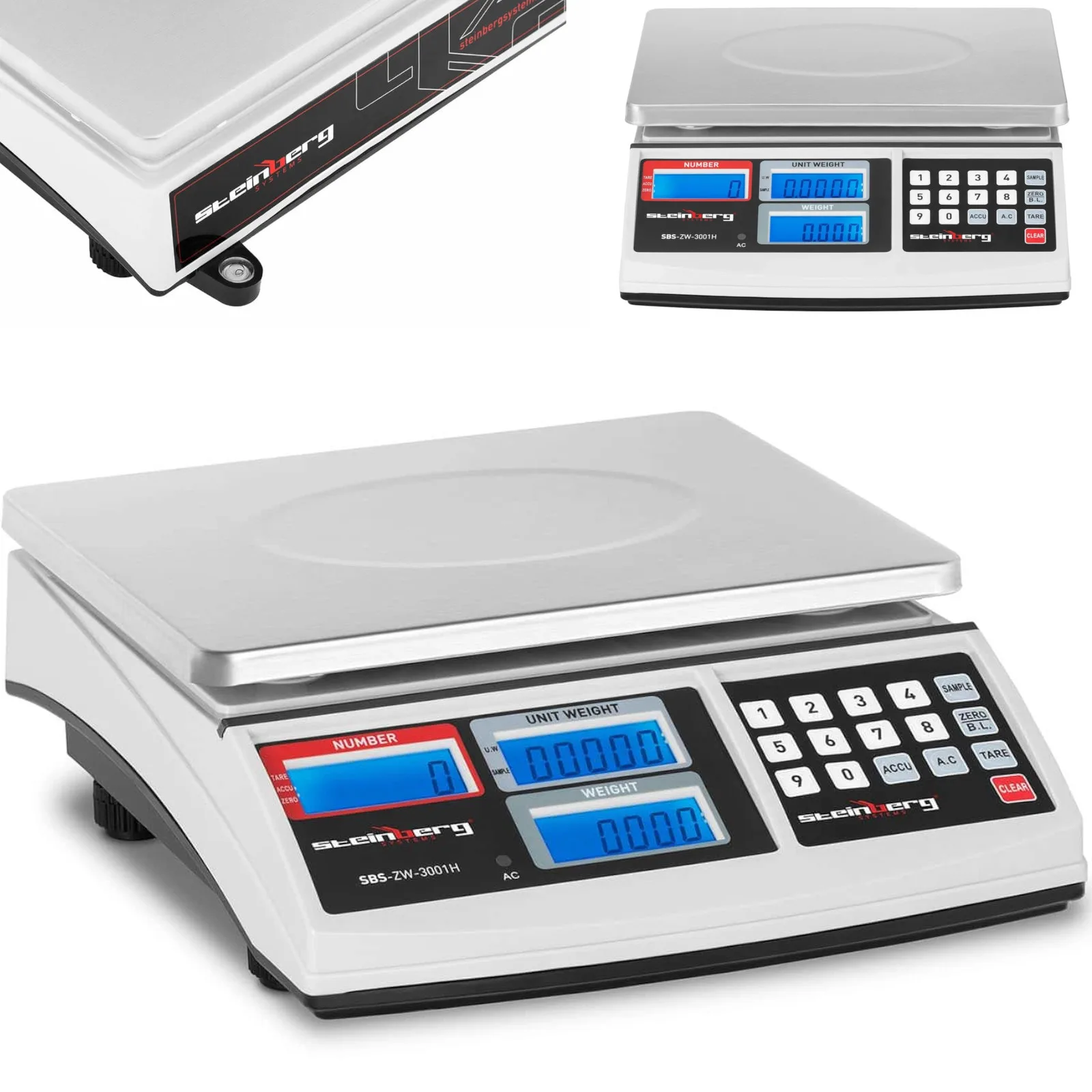 SBS-ZW-3001H LCD számláló mérleg, 30 kg-ig
