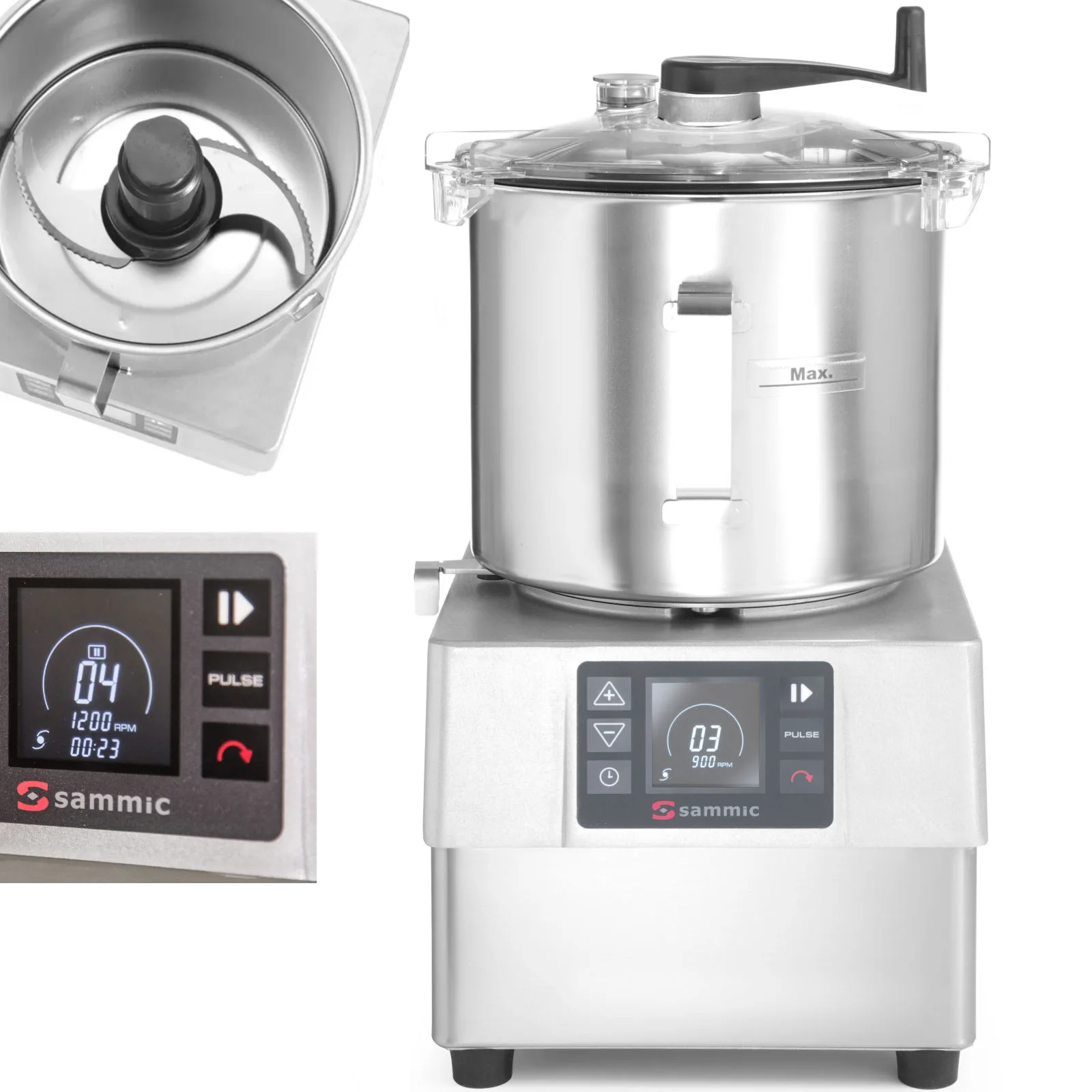 KE-8V Emulgeáló vágógép aprításhoz, daráláshoz és őrléshez, 8 l, 3000 fordulat/perc, 1500 W - Sammic 1050853