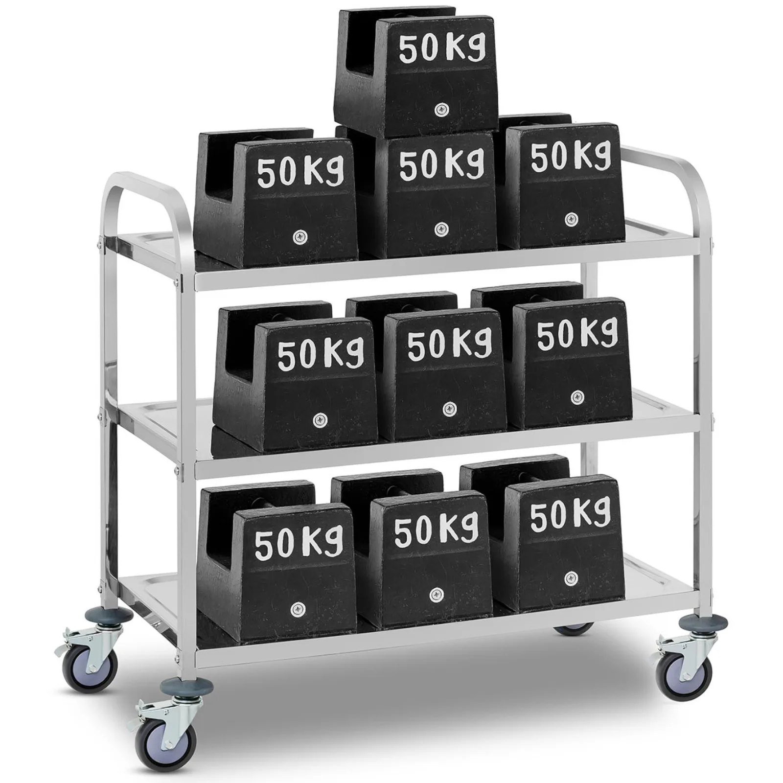 Wózek kelnerski cateringowy 3 półkowy do 150kg ze stali nierdzewnej Royal Catering RCSW 3A 8