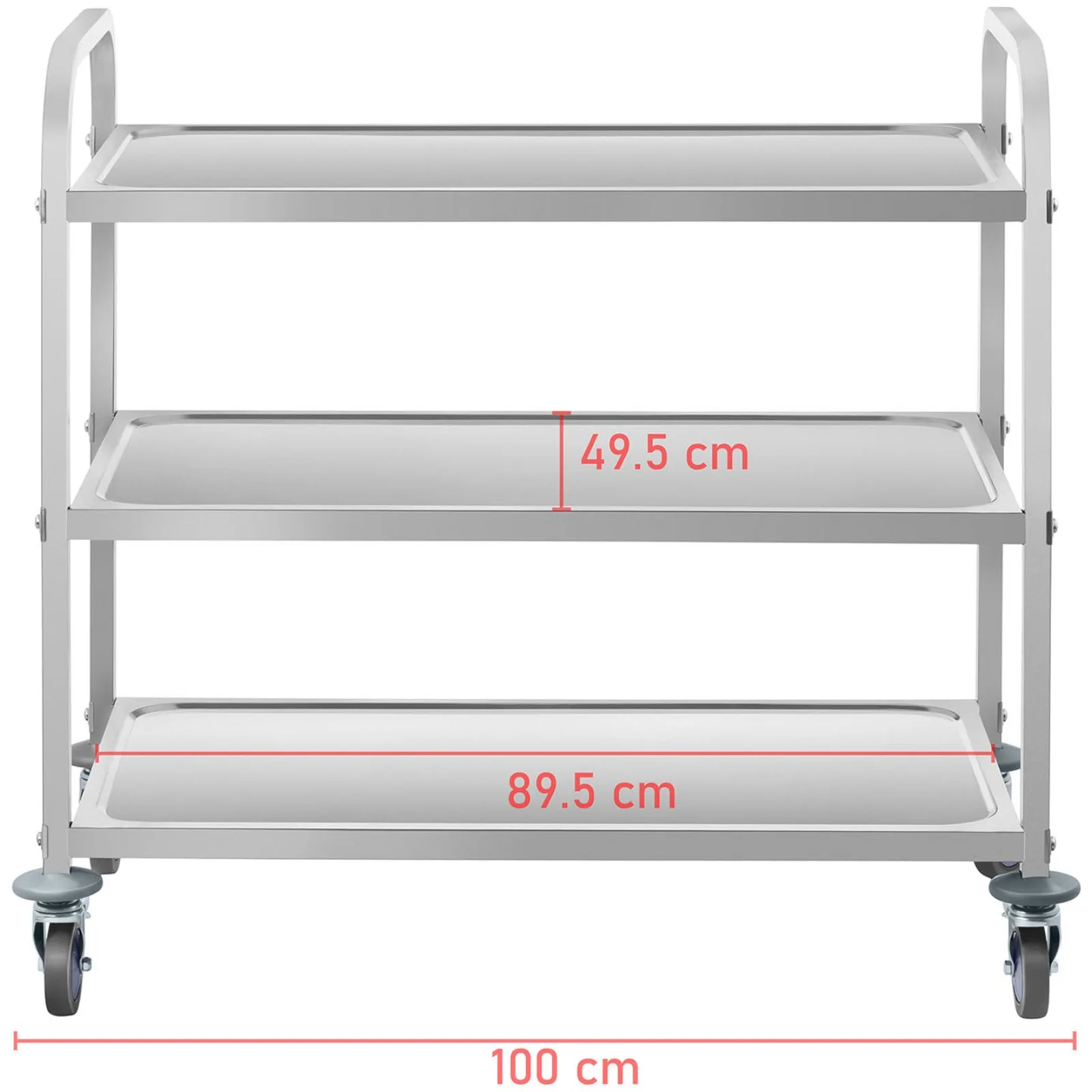 Wózek kelnerski cateringowy 3 półkowy do 150kg ze stali nierdzewnej Royal Catering RCSW 3A 9