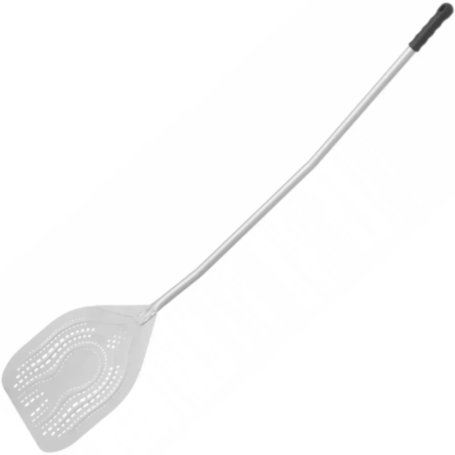 Štvorcová perforovaná lopata na pizzu Arena so zakrivenou rukoväťou, 350 x 1500 mm