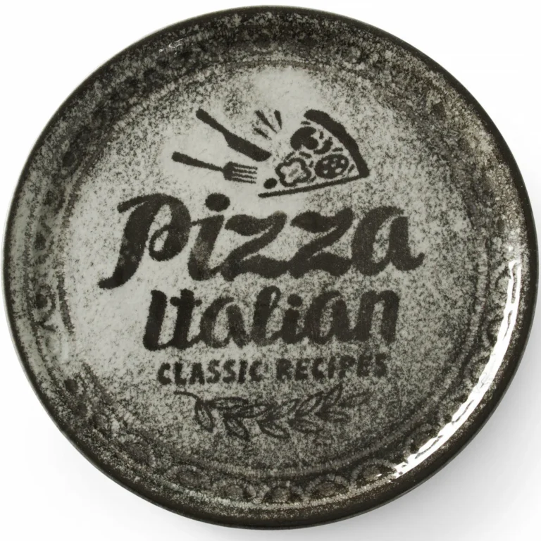 Receptgyűjtemény Fekete porcelán pizzatál, 31 cm átmérőjű - 6 darabos szett