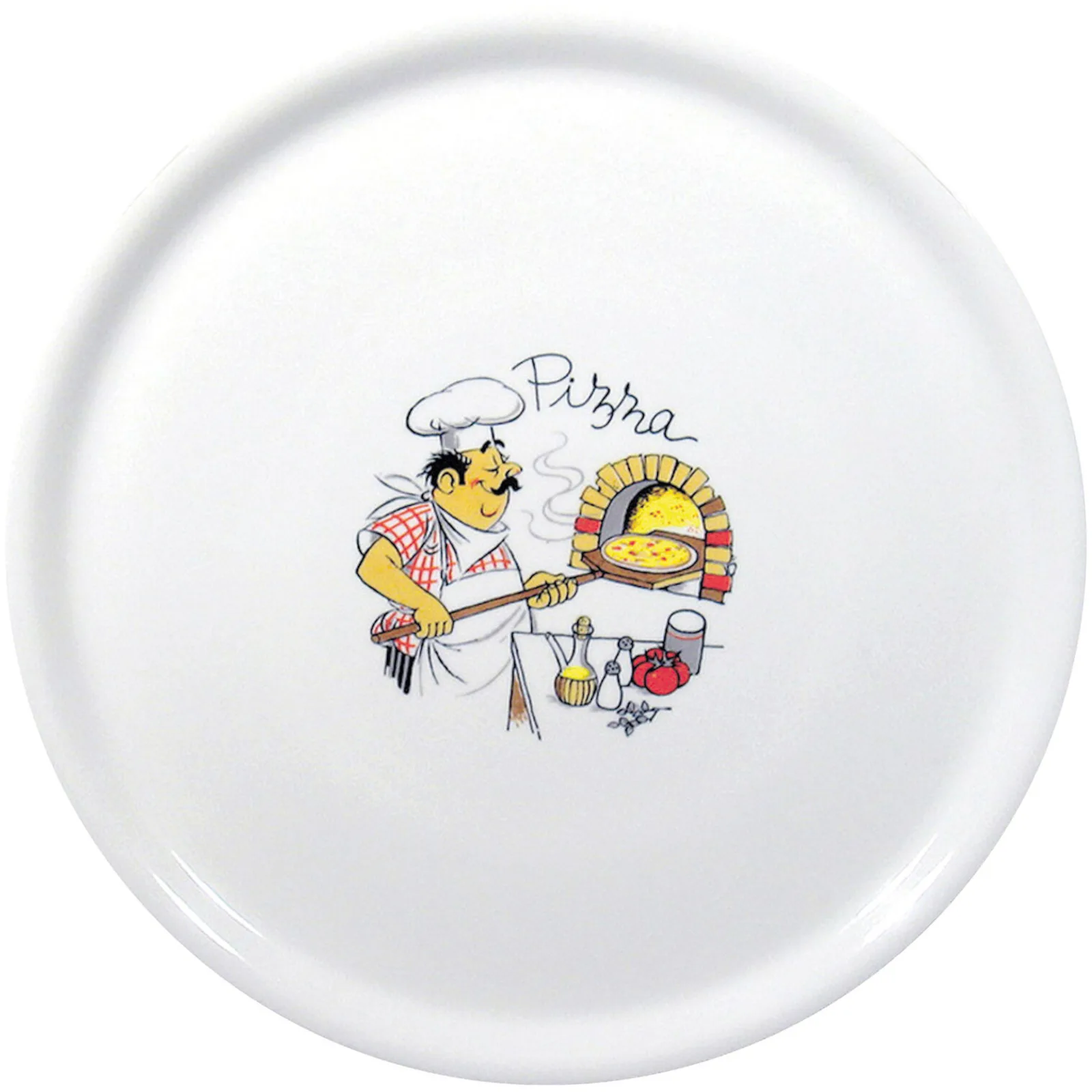 Hagyományos fehér porcelán pizzatál, 31 cm átmérőjű - 6 darabos szett