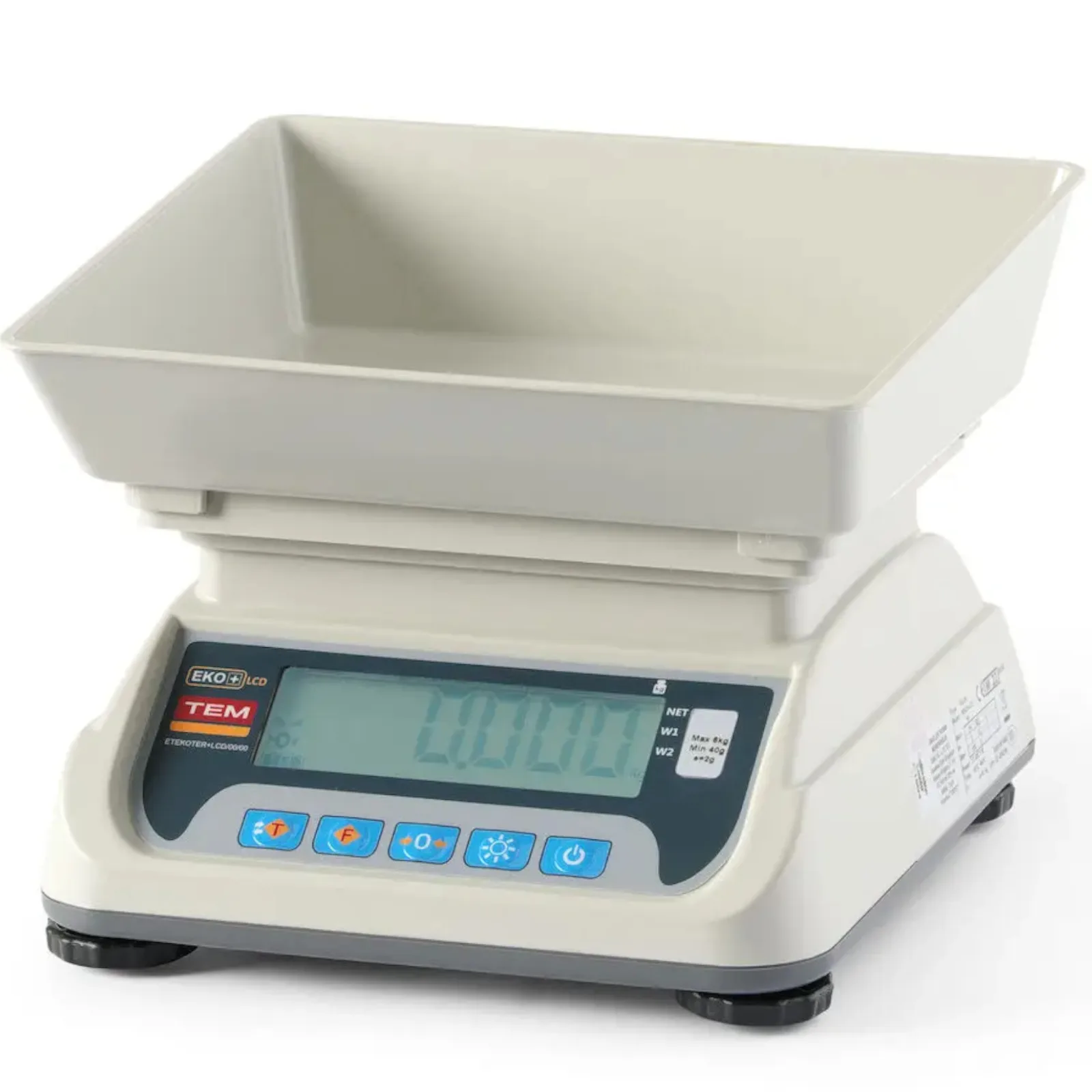 M-sorozatú ECO+ tanúsítvánnyal rendelkező konyhai mérleg, 3 tálcával, 6 kg