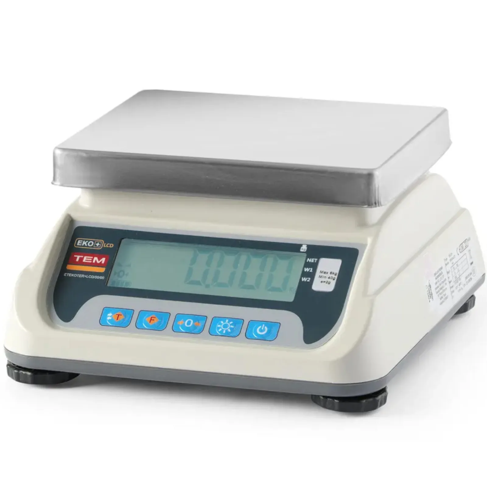 M LCD RS232 ECO+ 15 kg / 5 g tanúsított kereskedelmi konyhai mérleg 4
