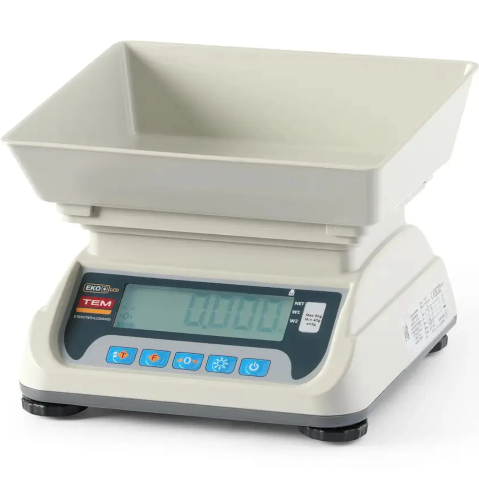 M LCD RS232 ECO+ 15 kg / 5 g tanúsított kereskedelmi konyhai mérleg