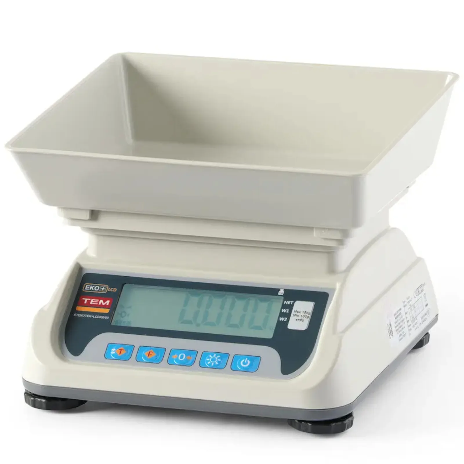 M-sorozatú ECO+ tanúsítvánnyal rendelkező konyhai mérleg 3 tálcával, max. 15 kg