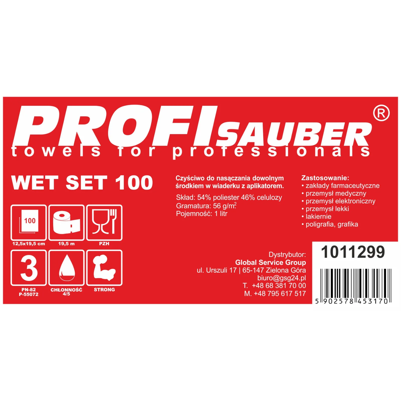 Törlőkendők áztatóvödörben adagolóval ProfiSauber WET SET 100