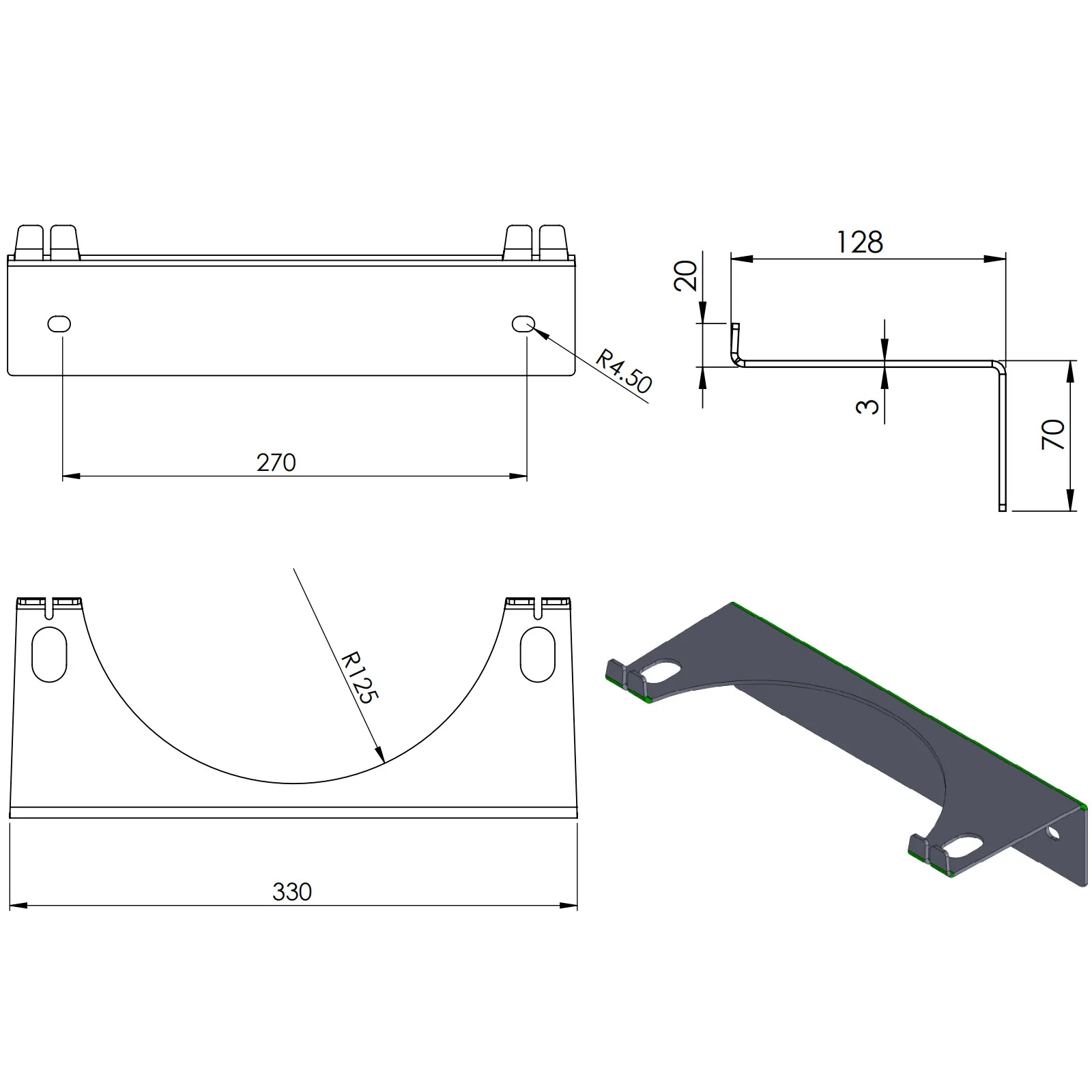 Nástenný držiak na 1 plynovú fľašu, max. priemer fľaše 250 mm PRO-LINE 2