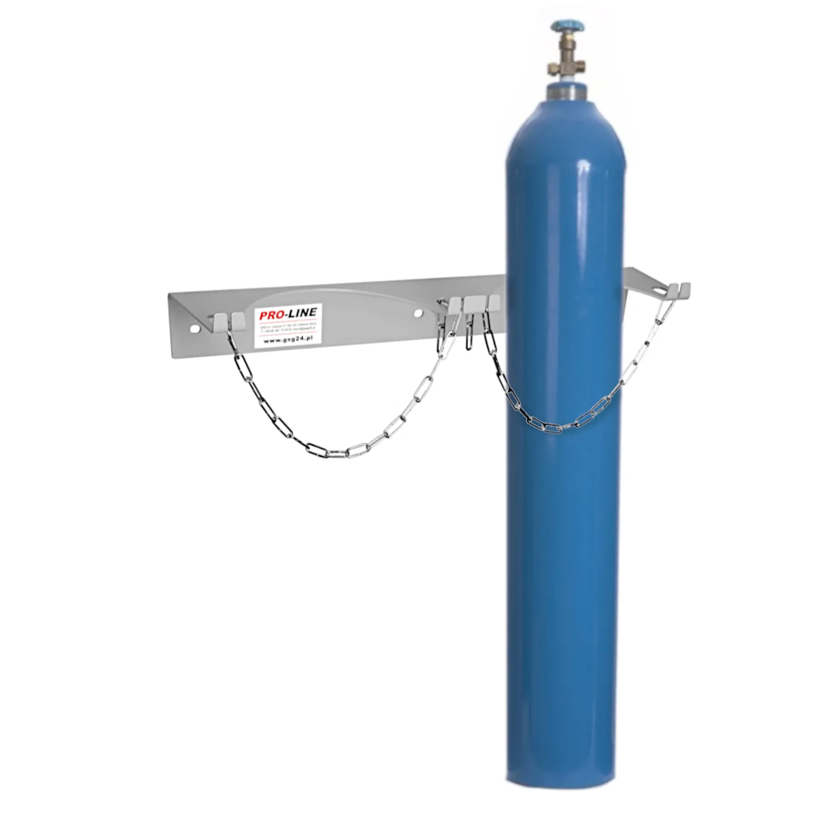 Nástenný držiak na 1 plynovú fľašu, max. priemer fľaše 250 mm PRO-LINE 3