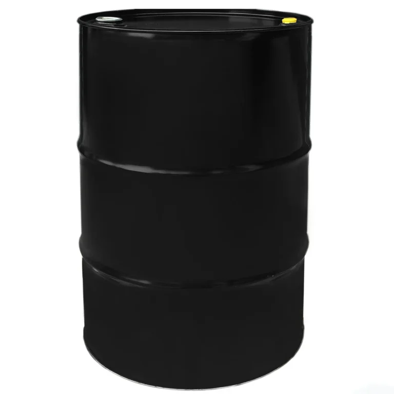 TH 216,5 l-es acél hordó barázdákkal, 3/4 és 2 hüvelykes dugókkal – BLACK MIX