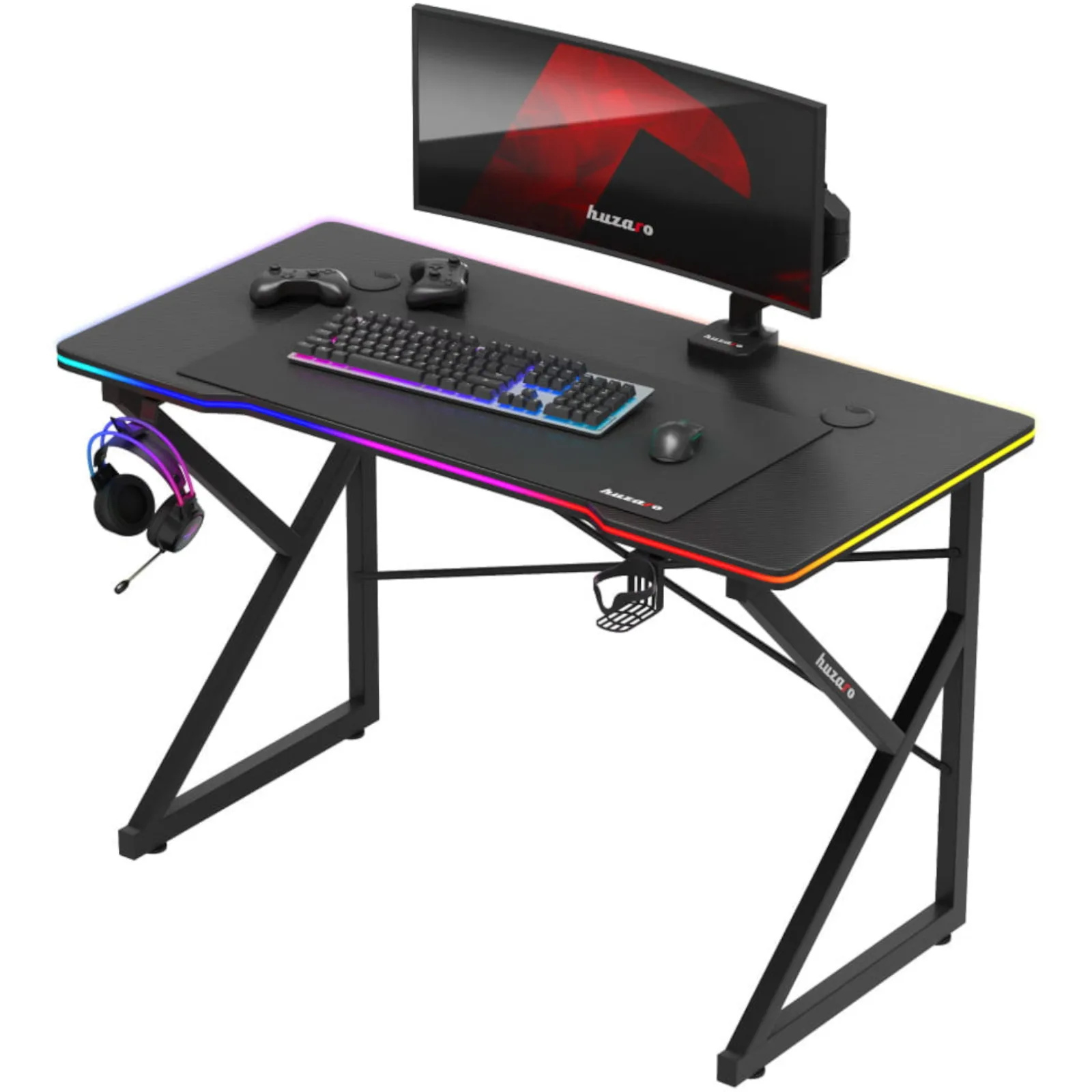 Birou pentru jocuri HERO 1.7 RGB LED 120x60 cm - Negru 3