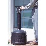Scrumieră de exterior pe o bază stabilă, capacitate 15 l, diametru 42 cm, înălțime 98 cm, gri 3