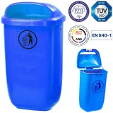 Utcai szemetes oszlopra vagy falra szerelhető, DIN 50 l – kék 2