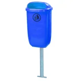 Utcai szemetes oszlopra vagy falra szerelhető, DIN 50 l – kék 3