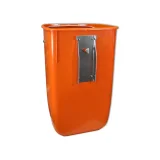 Coș de gunoi stradal DIN 50L pentru montare pe stâlp sau perete - portocaliu 5