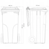 Coș de gunoi maro de 120 L certificat Europlast Austria pentru deșeuri organice și resturi alimentare 5