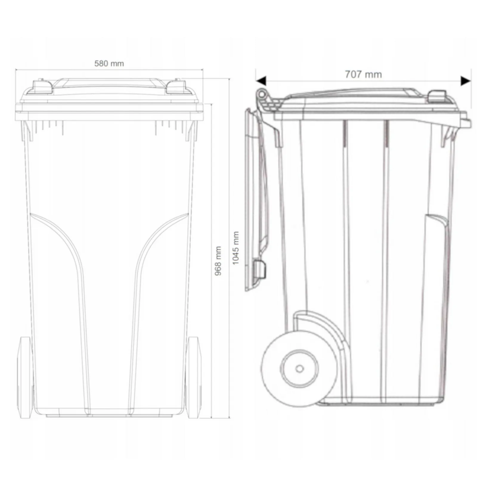 Container pentru deșeuri și gunoi CERTIFICATE Europlast Austria - negru 240L 3