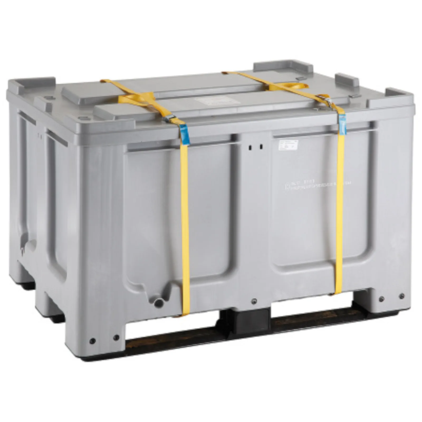 610 l-es konténer raklappal és fedéllel 120x100x76 cm UN ADR