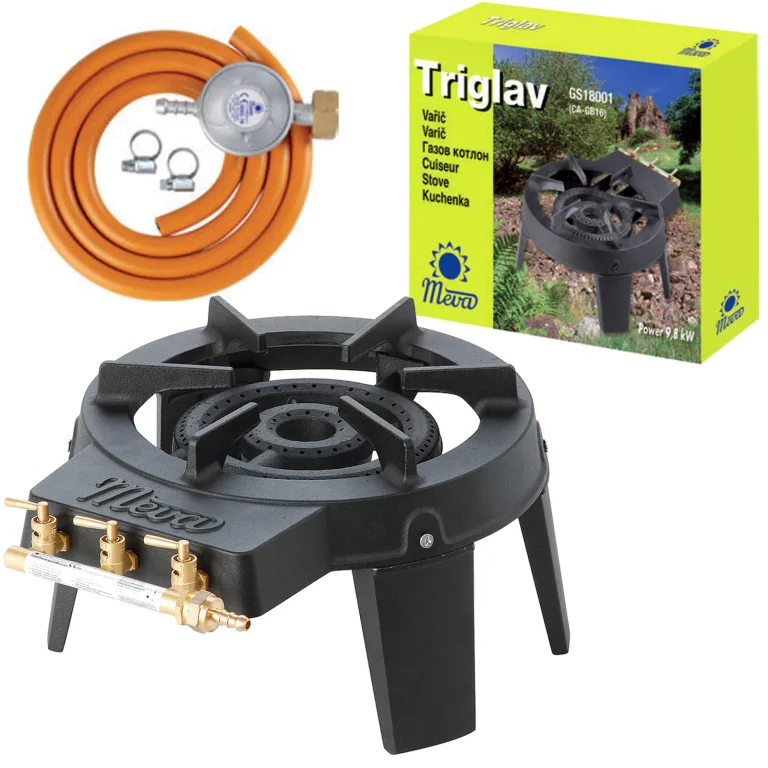 TRIGLAV 9 kW-os, 3 égőfejű ipari gáztűzhely