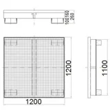 Wanna wychwytowa metalowa na 4 beczki 200L 120x120cm 5