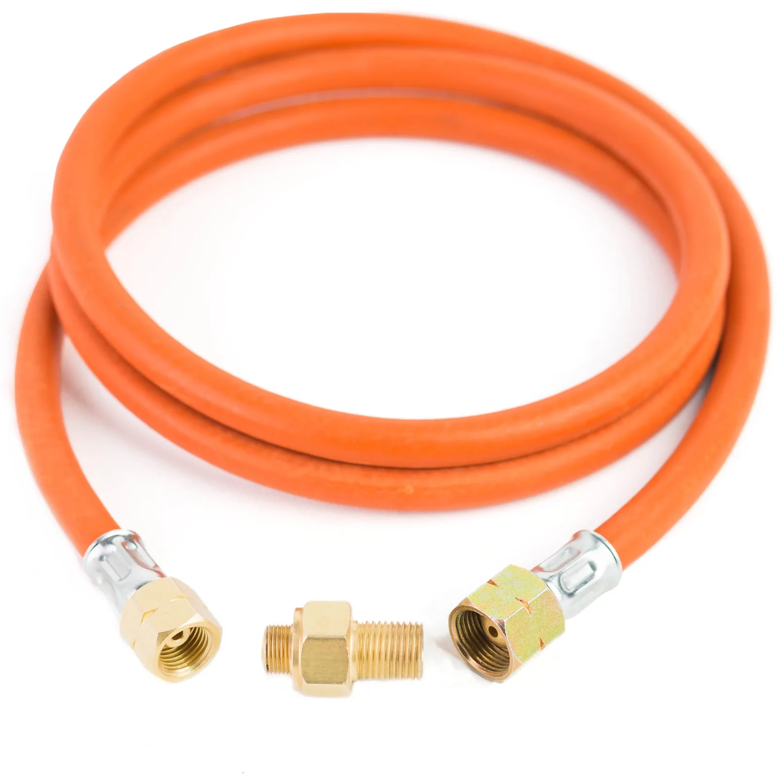 Csatlakozó adapter G 3/8" L - 7/16" kempinggázpalackhoz, 1,5 m-es tömlővel