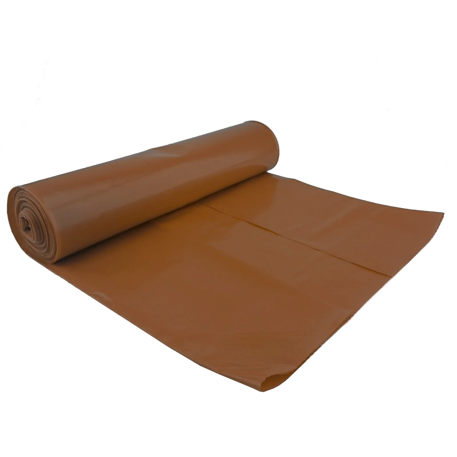 50-micron thick, durable trash bags, roll of 25 - brown 120L