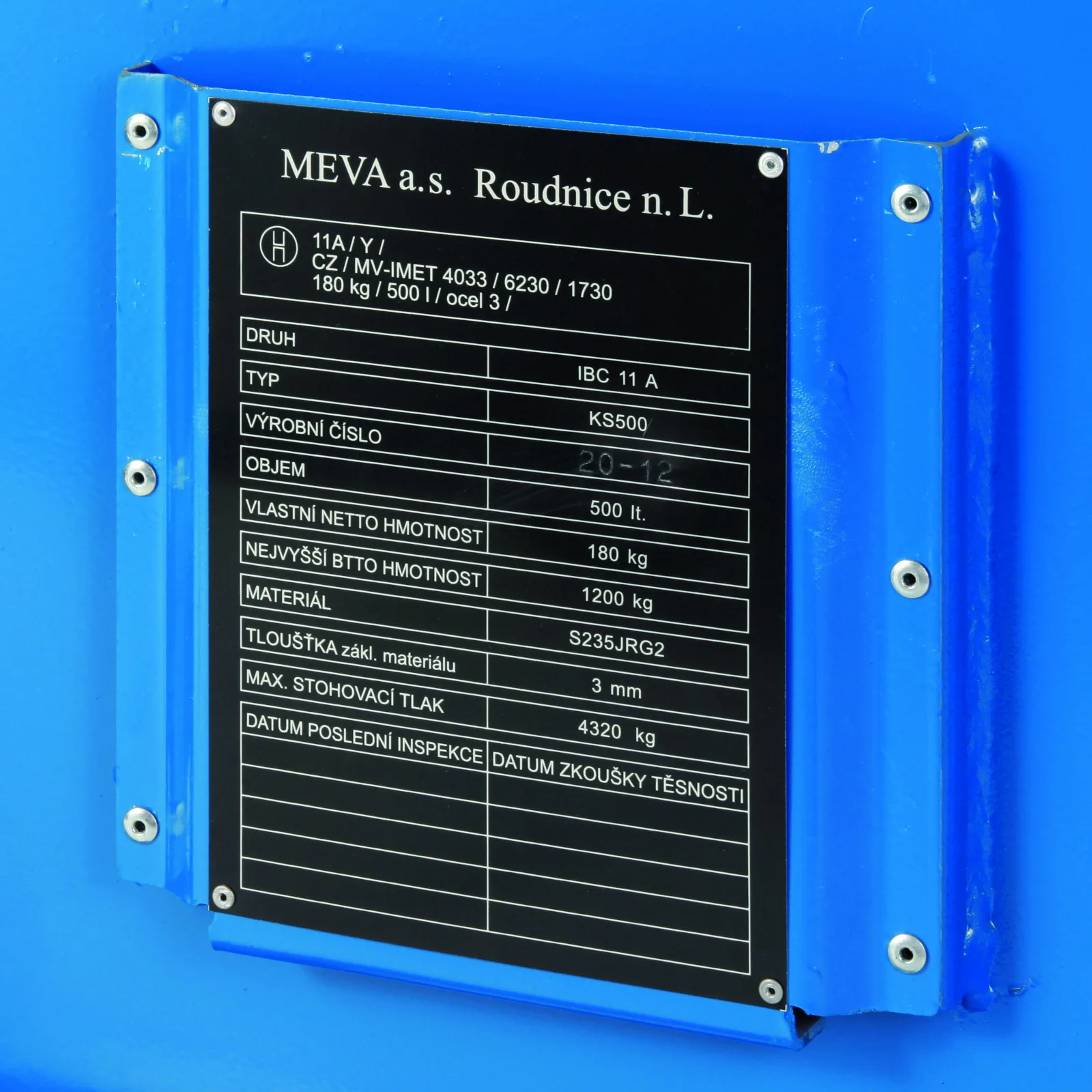 Certified metal acid-resistant container, battery box 120x100x91cm 500L 5