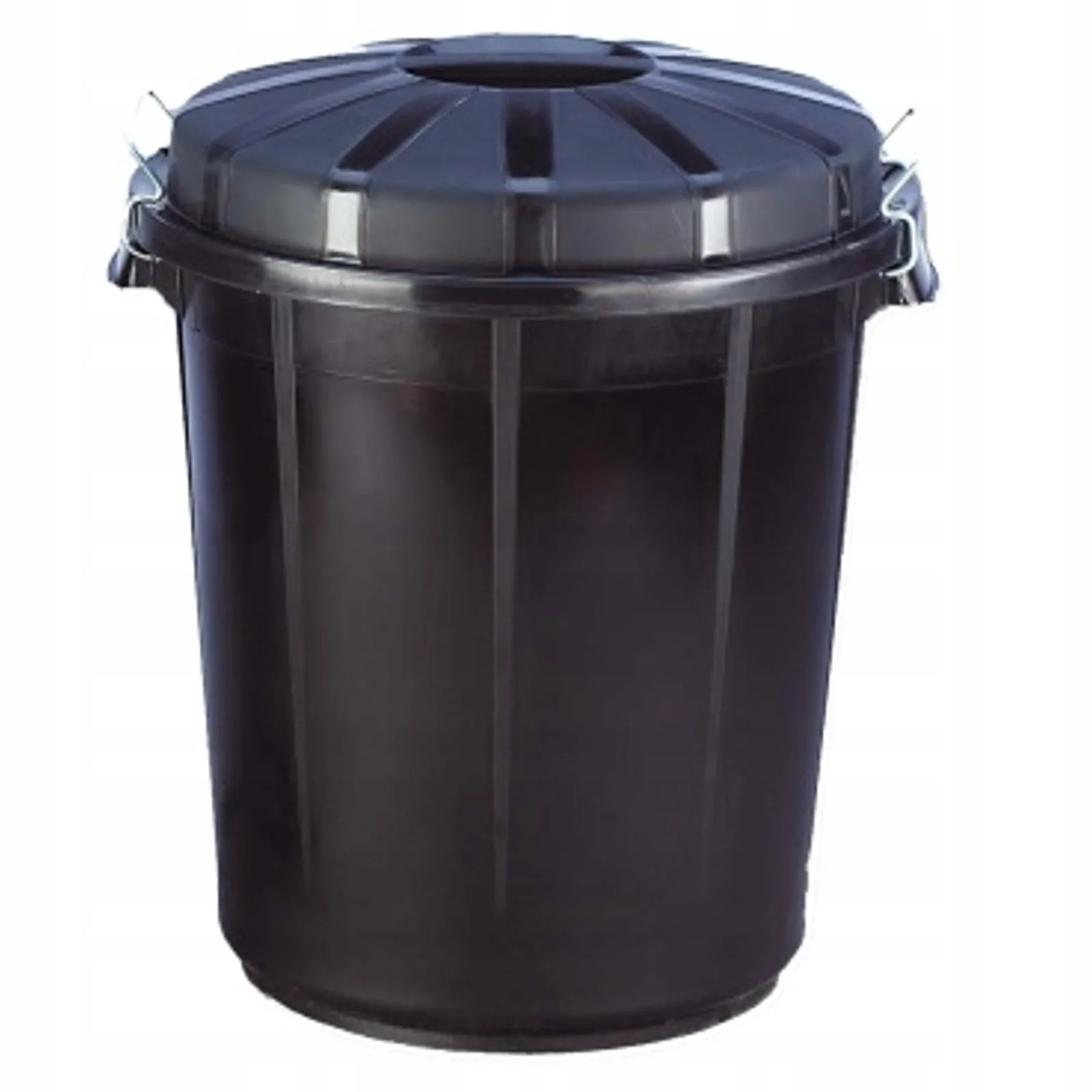 Coș de gunoi universal rotund, negru, de 70 L, cu capac