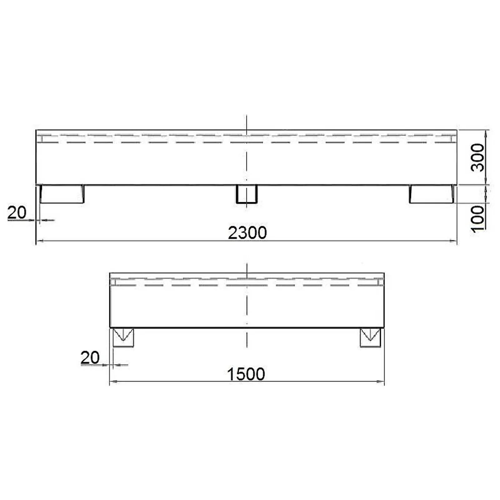 Spill containment tray for MAUZER 2 x 1000L IBC pallet container 2