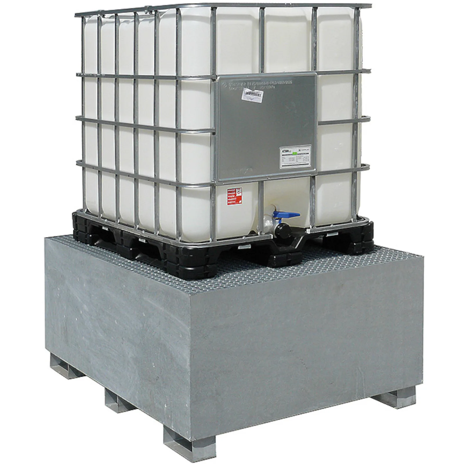 Folyadékfogó tálca MAUZER 1000 l-es IBC raklapos konténerhez – horganyzott