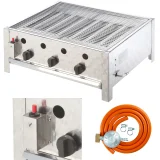 RASCAL 10 kW-os, 3 égőfejű, rácsos, ipari gázgrill