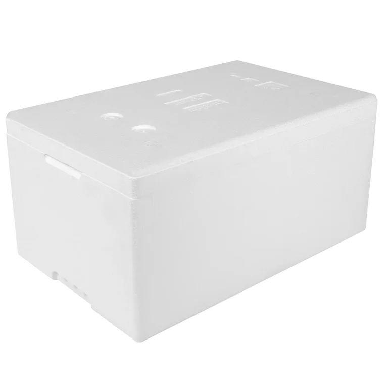 Thermobox polisztirol hőszigetelő doboz fedéllel, PZH tanúsítvánnyal, 580x380x285 mm, 32 l