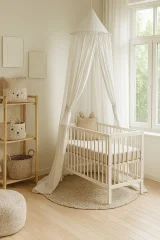 Hanging cotton canopy for children's room - white 3