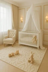 Hanging cotton canopy for children's room - white 2