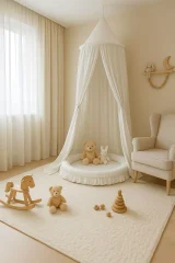 Hanging cotton canopy for children's room - white 4