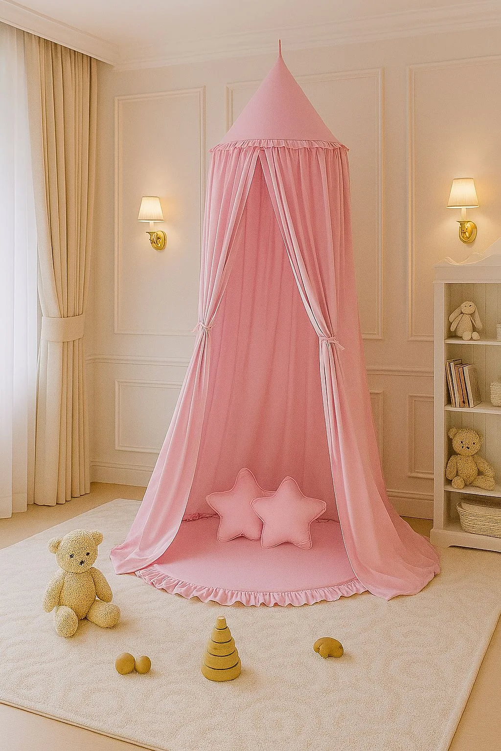 Hanging cotton canopy for children's room - pink 2