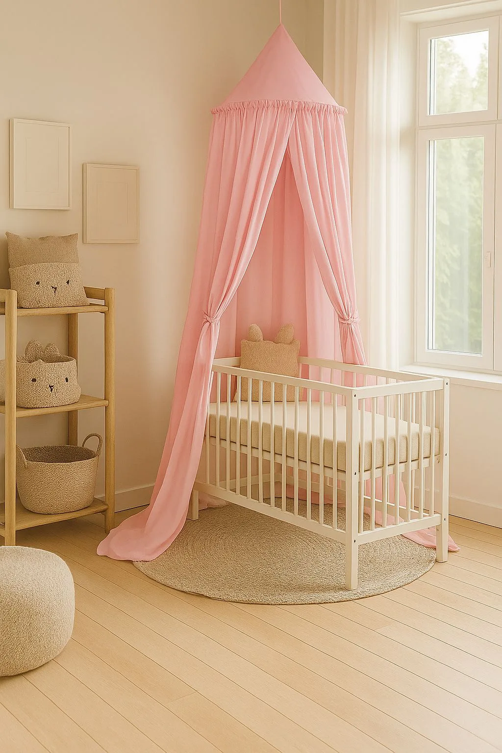 Hanging cotton canopy for children's room - pink 5