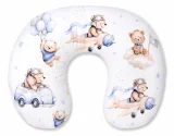 Breastfeeding Pillow Nursing Croissant Pillow, removable, Hands-Free Feeding- Blue Sky Bears
