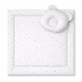 Duvet with pillow Teddy - 2pcs set - mini gray stars