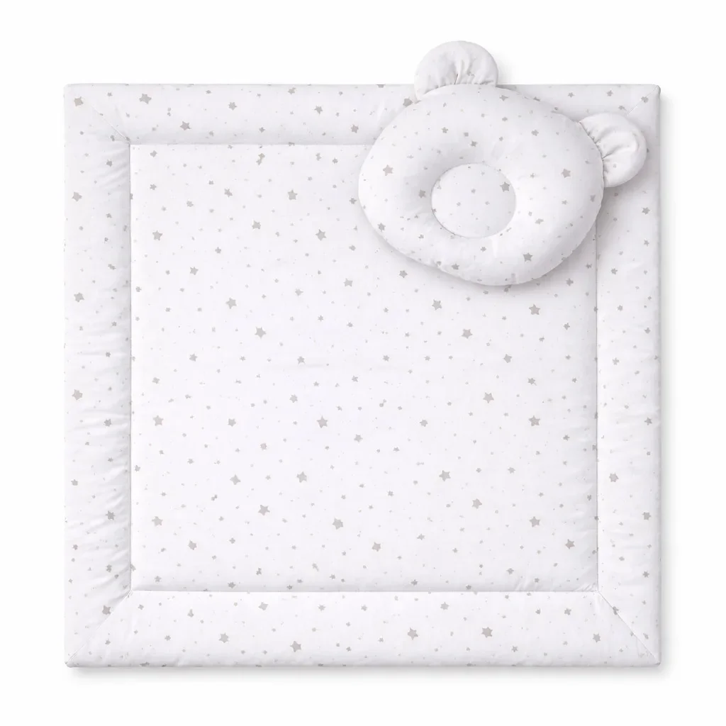 Duvet with pillow Teddy - 2pcs set - mini gray stars